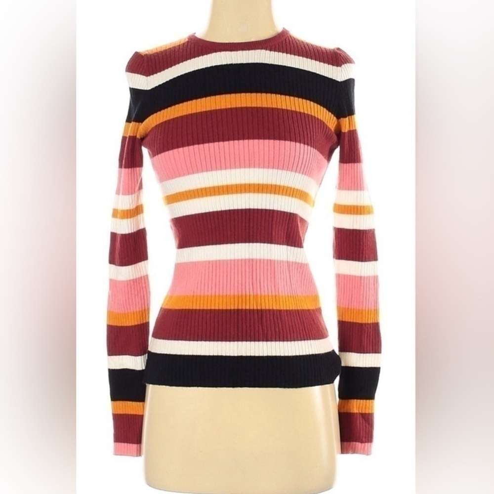 Forever 21 - Ribbed Long Sleeve Striped Pullover Sweater